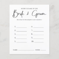 Guess The Age | Bridal Shower Game