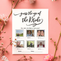 Guess the age of the Bride Bridal Shower Game