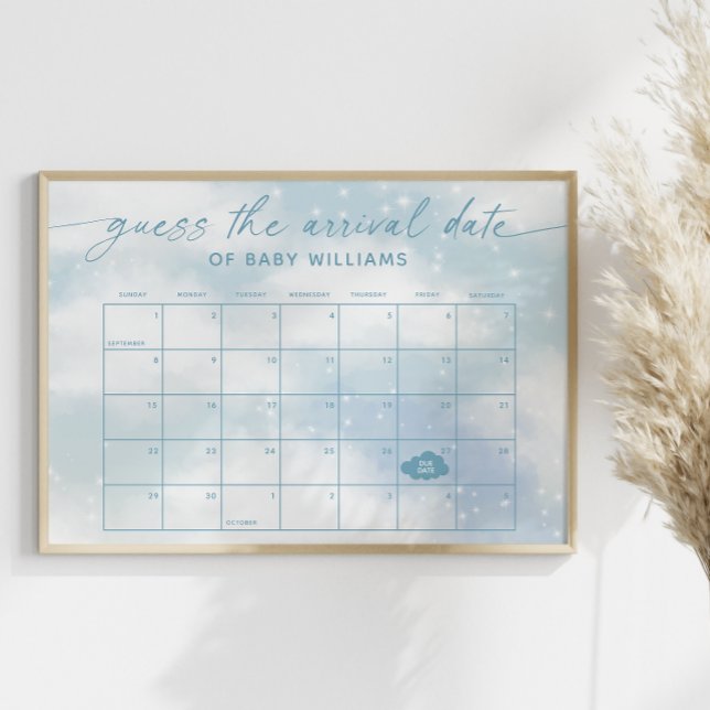 Guess The Arrival Date Calendar Cloud 9 Blue Poster (Creator Uploaded)