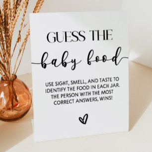 Guess The Baby Food Baby Shower Game Pedestal Sign