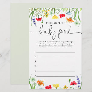 Guess the baby food game colourful wildflowers
