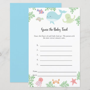 Guess the Baby Food Game Under the Sea Baby Shower