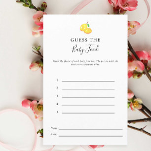 Guess the Baby Food Lemon Baby Shower Game