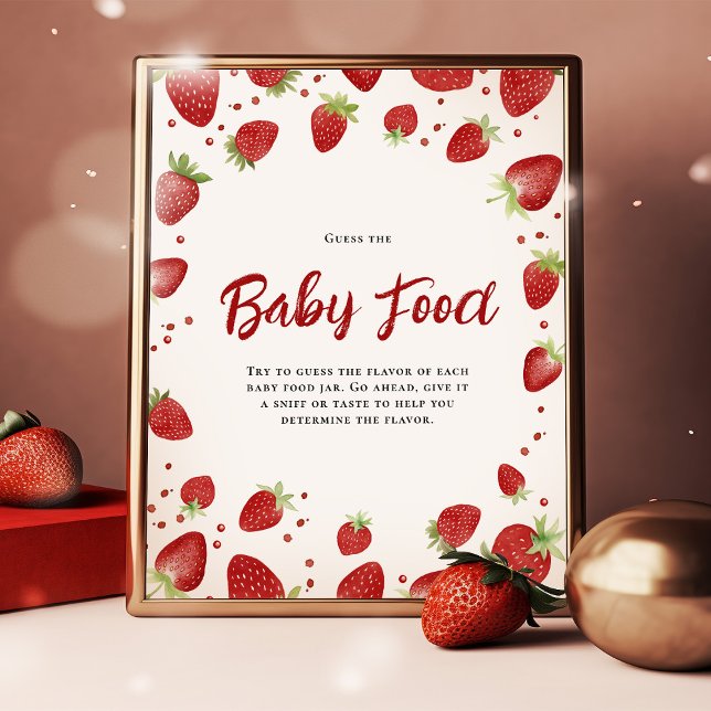 Guess the Baby Food Strawberry Baby Shower Sign (Creator Uploaded)