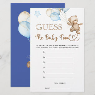 Guess The Baby Food Teddy Bear Baby Shower
