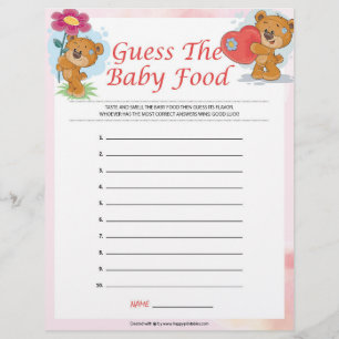 Guess The Baby Food [Teddy Bears] Custom Letterhead