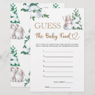 Guess The Baby Food Winter Baby Shower Game.