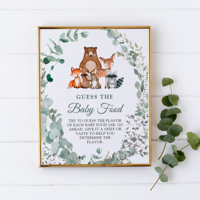 Guess the Baby Food Woodland Baby Shower Poster (Creator Uploaded)