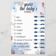 guess the baby Game Under the Sea Baby Shower
