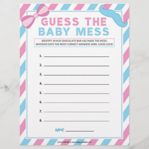 Guess The Baby Mess [Gender Surprise] Custom Letterhead
