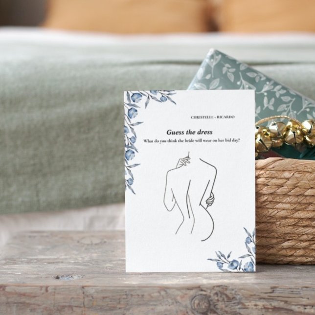 Guess the bride dress bridal shower game Card (Creator Uploaded)