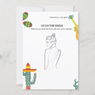  Guess the bride dress bridal shower game Card