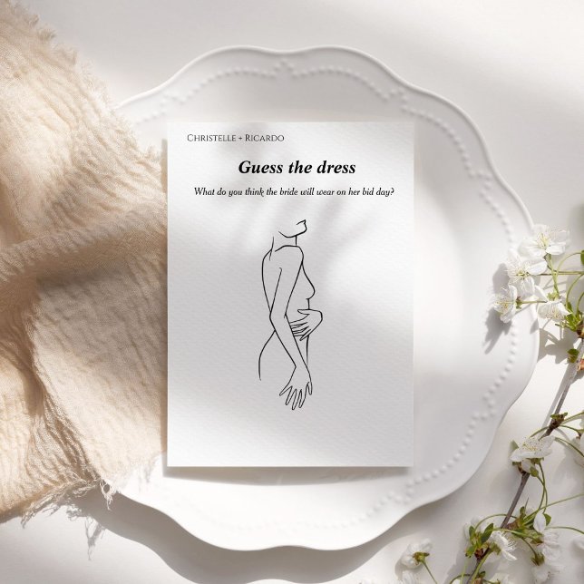 Guess the bride dress bridal shower game invitation (Creator Uploaded)