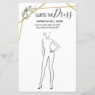 Guess the dress bridal shower bilingual game