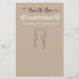 Guess The Dress Bridal Shower Game