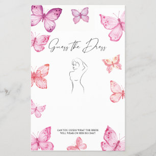 Guess the Dress Bridal Shower Game Butterflies Flyer