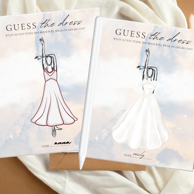 Guess the Dress Bridal Shower Game Cloud 9 Flyer (guess the dress)
