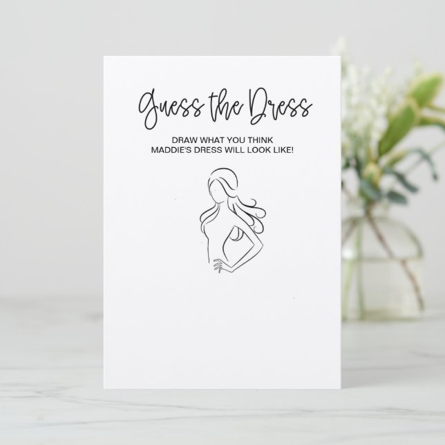 Guess the Dress Bridal Shower Game Invitation (Standing Front)