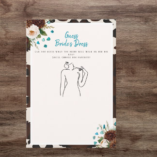 Guess the Dress Bridal Shower Rustic Boho  game Invitation