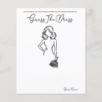 Guess The Dress  - game for bridal shower party