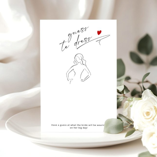  Guess the dress Minimalist Script Bridal Game (Creator Uploaded)