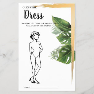 Guess the Dress Tropical Palm Bridal Shower Game  Flyer