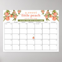 Guess the Due Date Sweet Peach Baby Shower Game