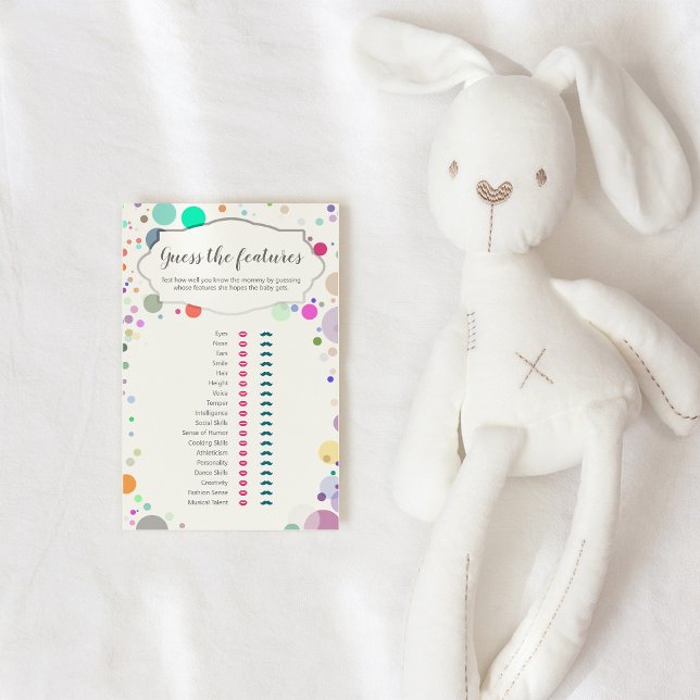 Guess the Features, Baby Trait Shower Game (Creator Uploaded)