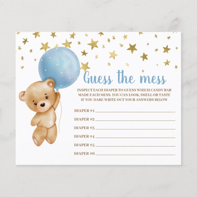Guess the mess game card (Front)