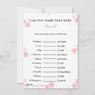 Guess the name of the baby animal baby shower Card
