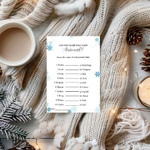 Guess the name of the baby animal baby shower Card