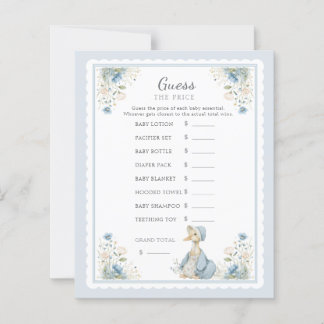 Guess the Price Blue Goose Baby Girl Shower Game