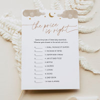 Guess the Price Twinkle Star Baby Shower Game