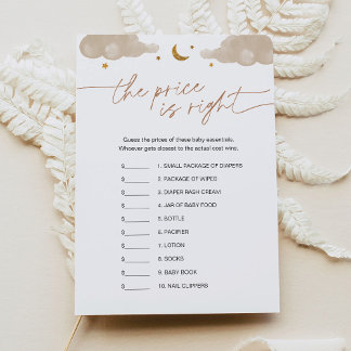Guess the Price Twinkle Star Baby Shower Game Invitation