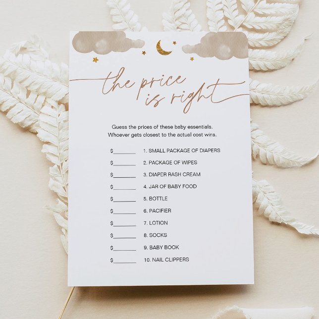 Guess the Price Twinkle Star Baby Shower Game Invitation (Creator Uploaded)