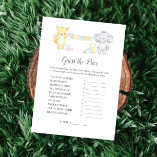 Guess The Right Price Baby Sprinkle Game Card