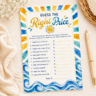 Guess the Right Price Sunshine Baby Shower Game