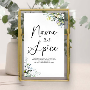 Guess The Spice Bridal Shower Game Sign