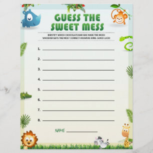Guess The Sweet Mess [Animal Theme] Custom Letterhead