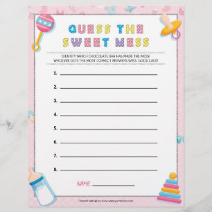 Guess The Sweet Mess [Baby Basics Pink] Custom Letterhead