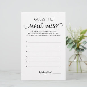 Guess the Sweet Mess Baby shower Game