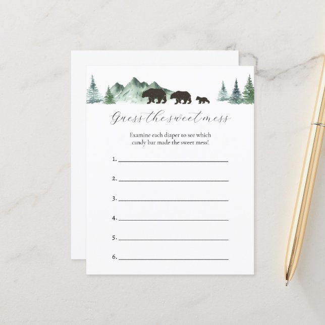 Guess the Sweet Mess Baby Shower Game (Front/Back In Situ)