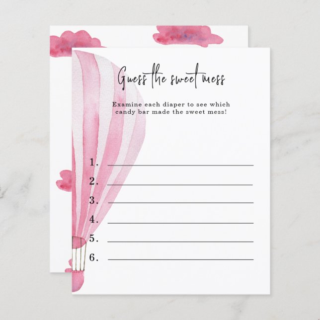 Guess the sweet mess - baby shower game (Front/Back)