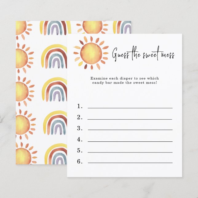 Guess the sweet mess - baby shower game (Front/Back)