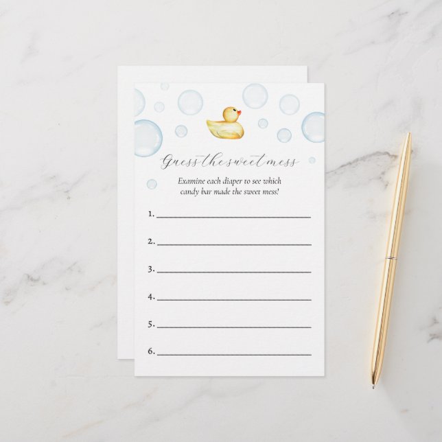 Guess the Sweet Mess Baby Shower Game (Front/Back In Situ)