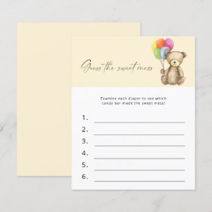 Guess the Sweet Mess Baby Shower Game - Bear