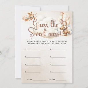 GUESS THE SWEET MESS Baby Shower Game Cute Bear Invitation