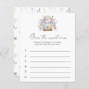 Guess the Sweet Mess Baby Shower Game - Lamb