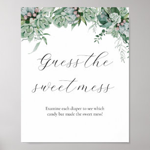 Guess the Sweet Mess Baby Shower Sign