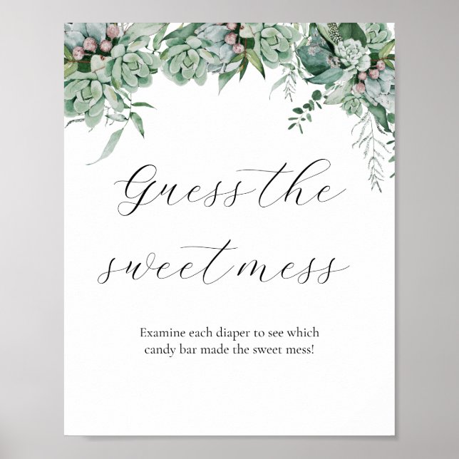 Guess the Sweet Mess Baby Shower Sign (Front)